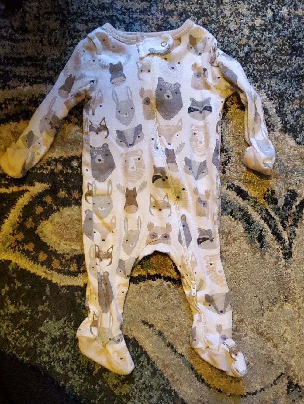 Animal Print Footed One-Piece Sleepers - 4 Pack